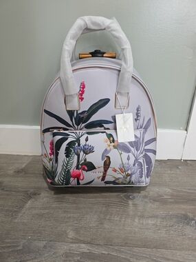 Ted Baker Rolling Carryon luggage - nylon pistachio flamingo, New.